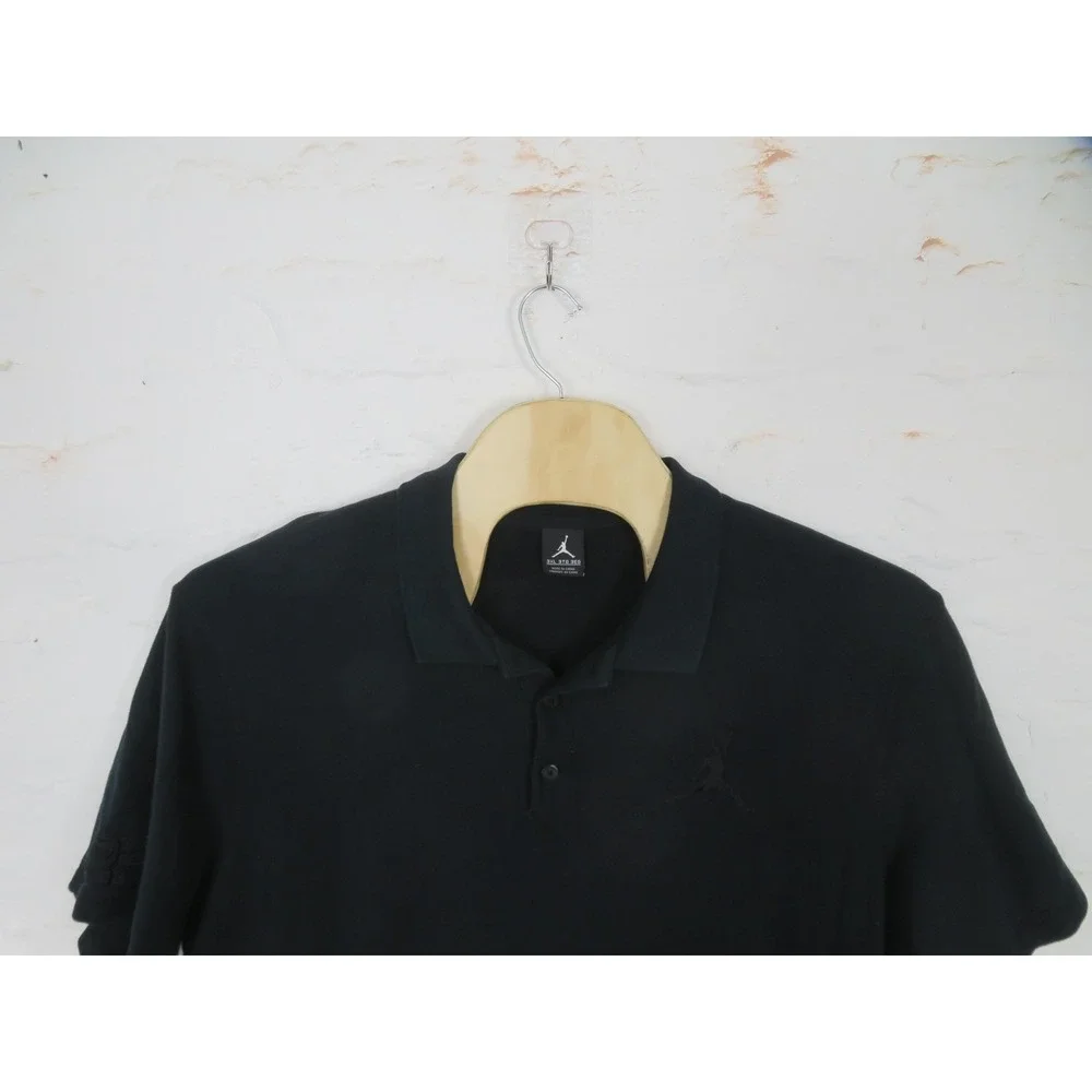 Vtg Air Jordan Polo Shirt Mens 3XL Black Jumpman Logo 23 Embroidered Basketball